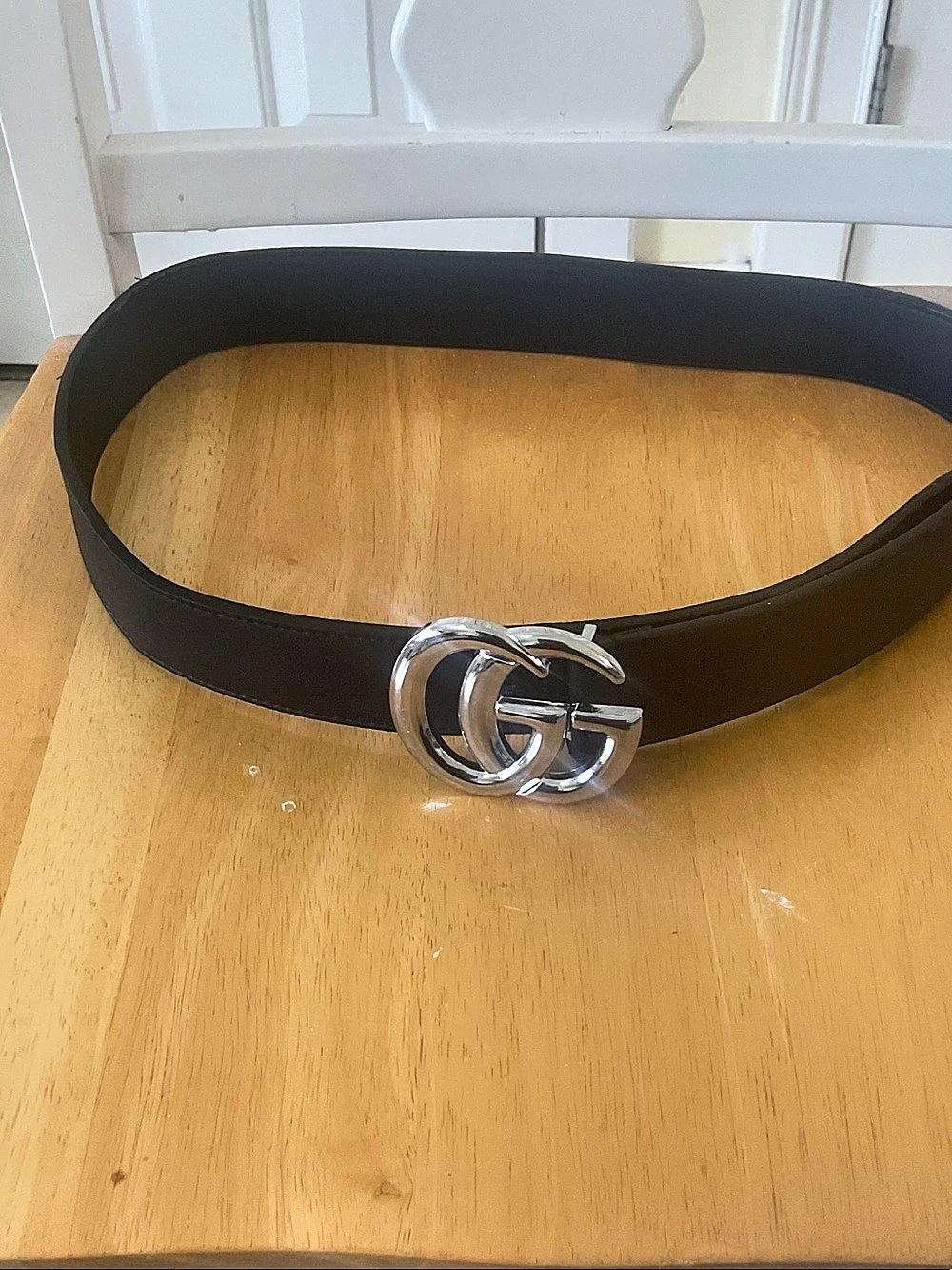 Gucci GG Marmont GG Belt in Black & Silver